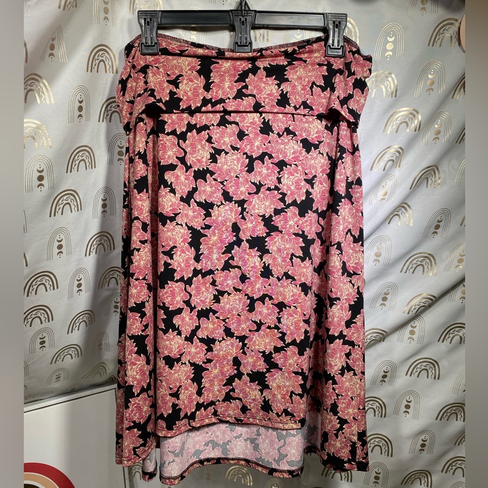 LuLaRoe Pink Floral A-Line Skirt